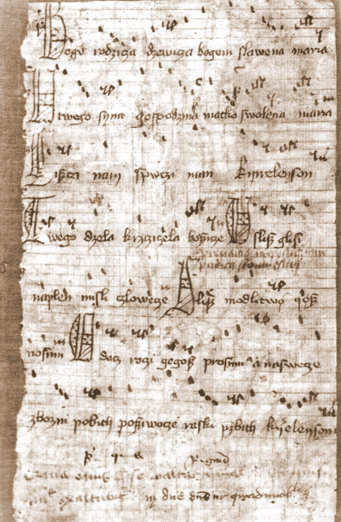 Bogurodzica - r�kopis z 1407 r.